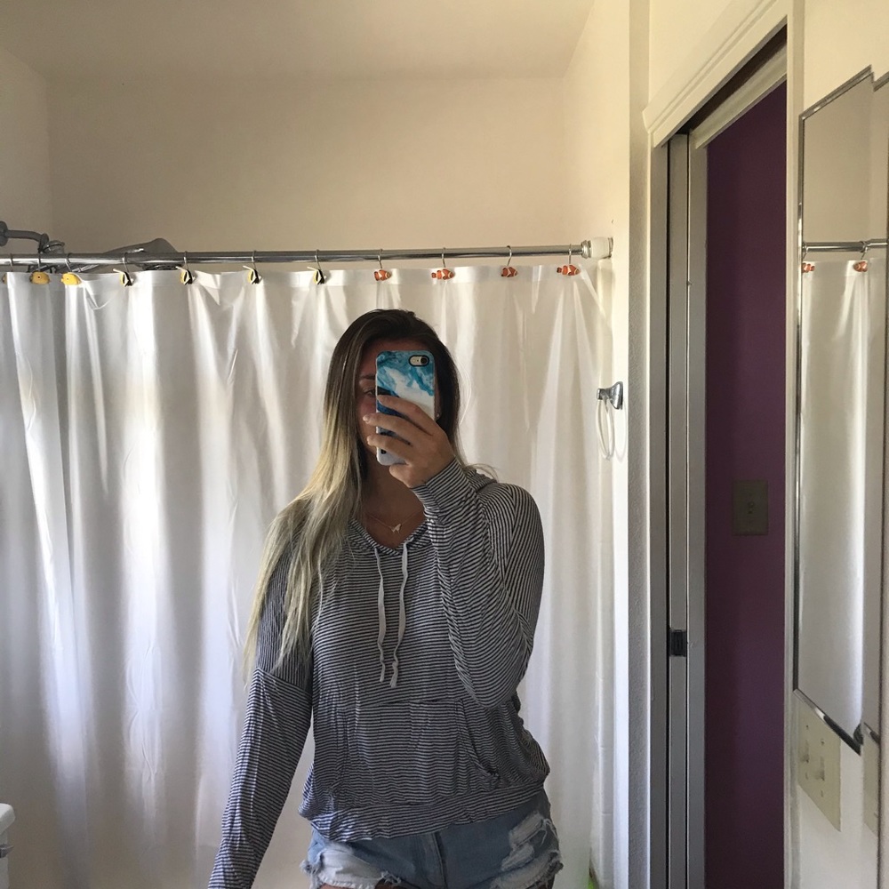 Brandy Melville Striped Layla Hoodie
